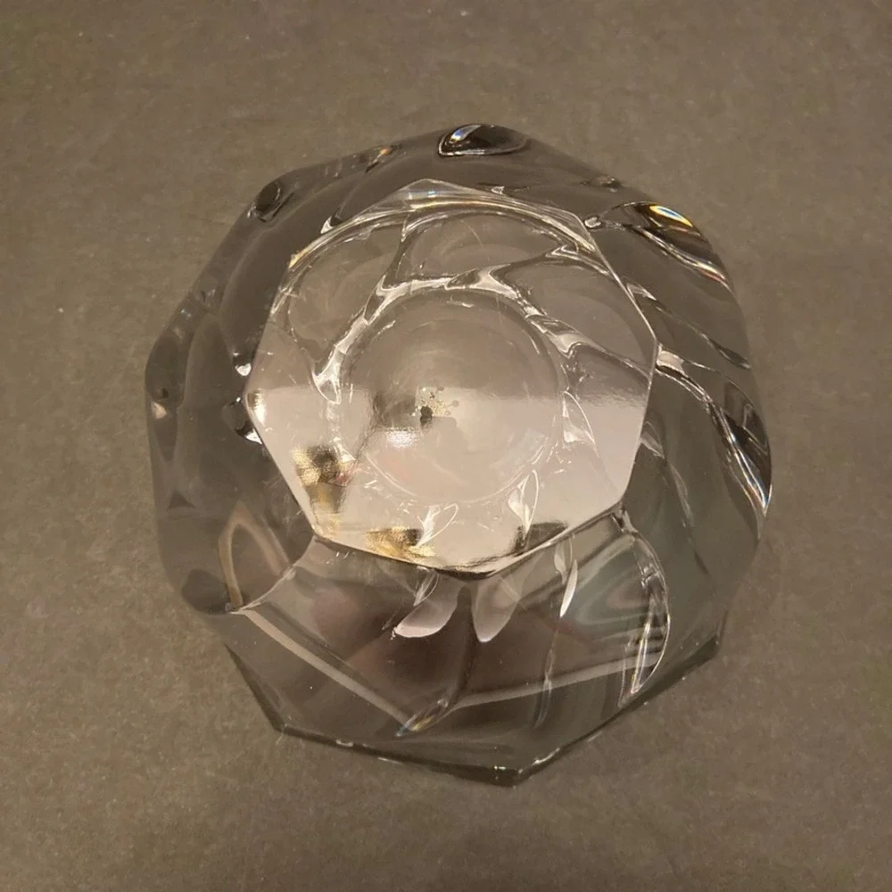 Orrefors Residence Crystal Bowl Swirl Heavy Unsigned 3.25